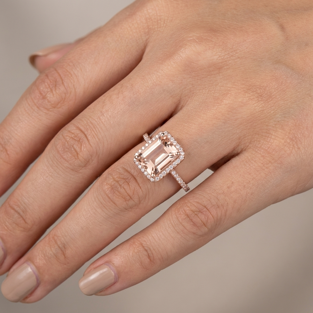 Peach Blossom Morganite Ring