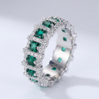 Green Crystals Eternity Ring