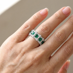 Green Crystals Eternity Ring