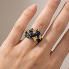 Midnight Garden Floral Ring