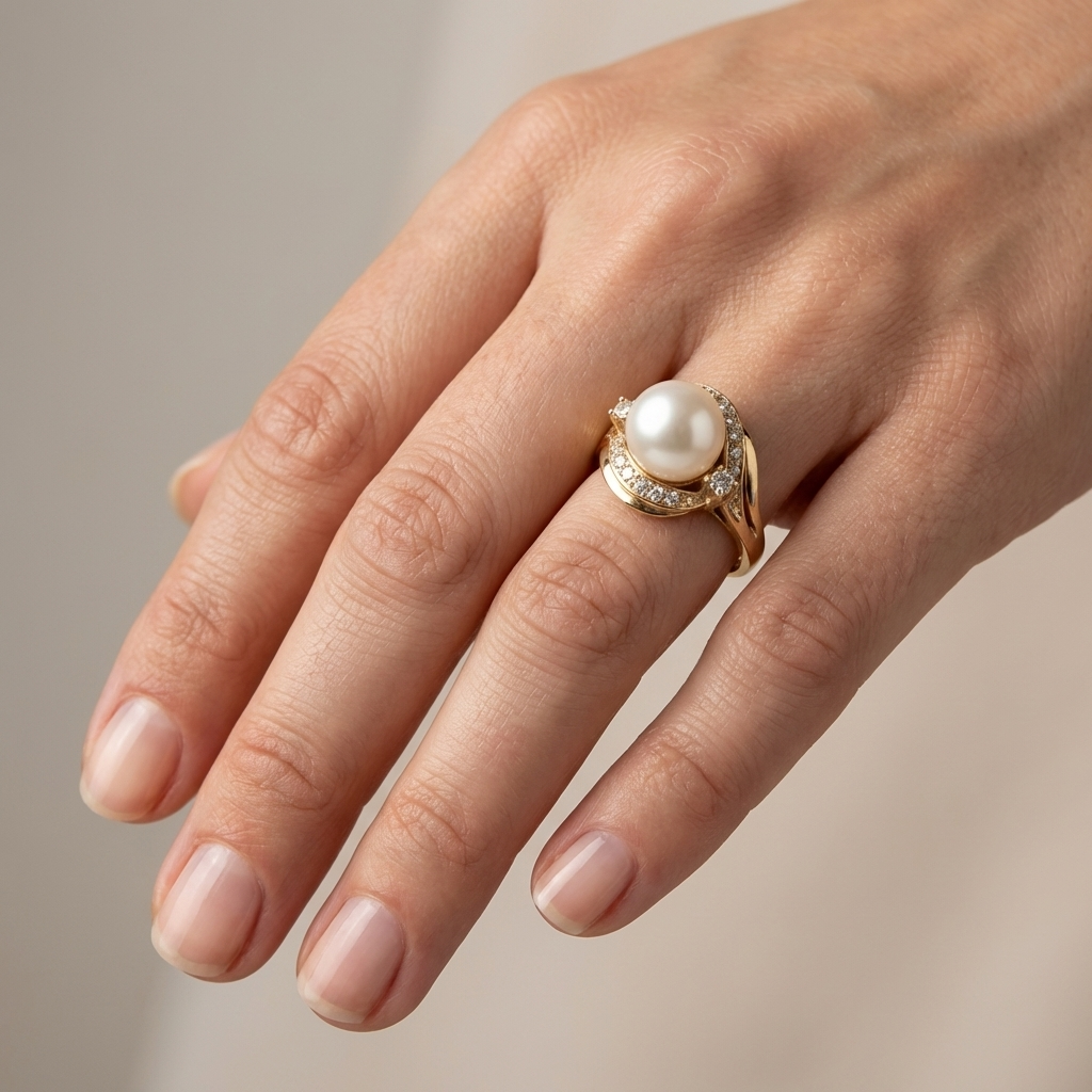 Gold Pearl Classic Ring