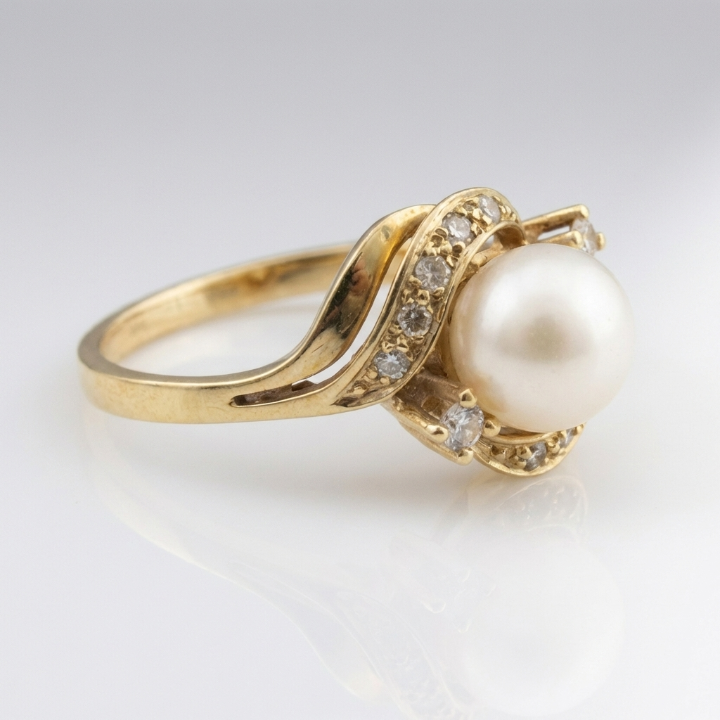 Gold Pearl Classic Ring