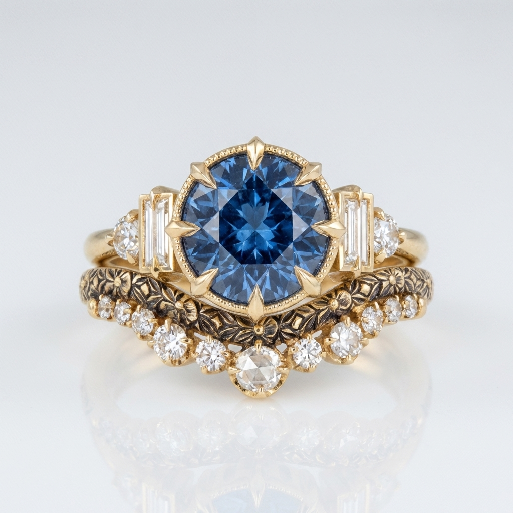 Vintage Sapphire Golden Ring