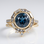 Blue Crystal Compass Ring