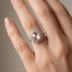 Antique Pearl Crown Ring