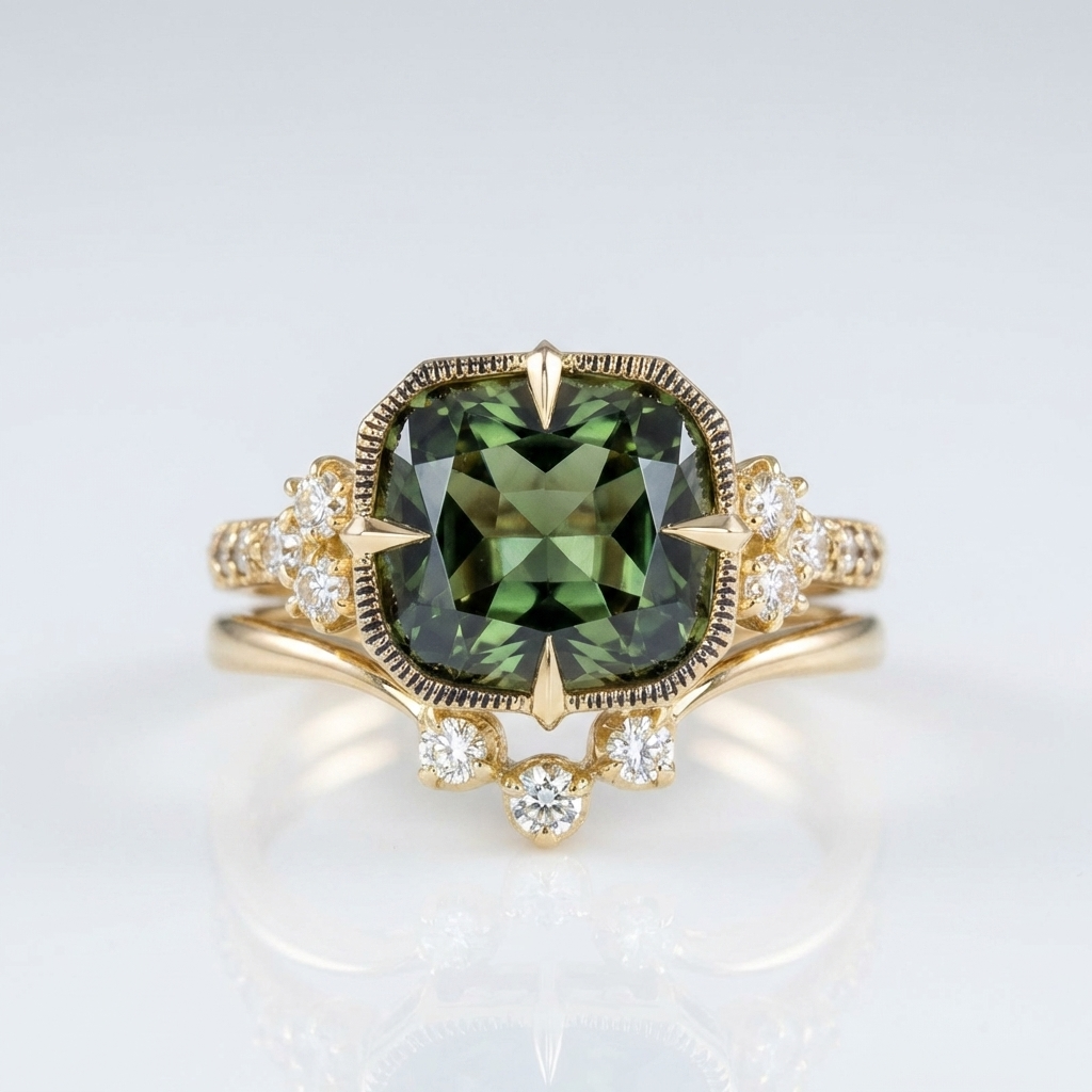 Forest Gold Zirconia Ring