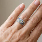 Elite Layered Blue Silver Ring