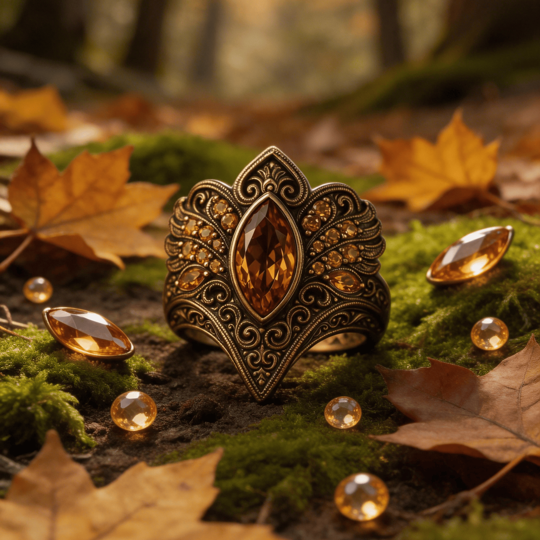 Antique Ornate Champagne Ring