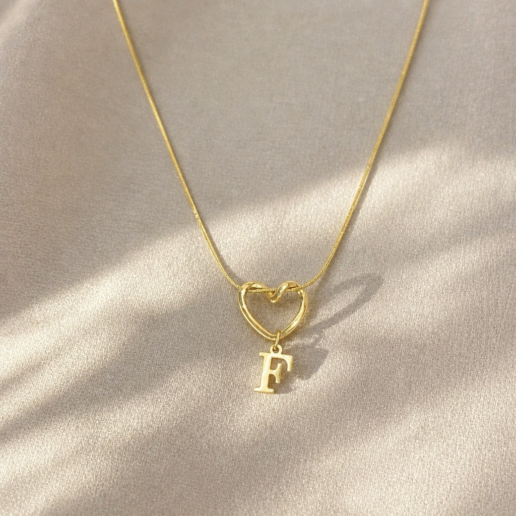 Evermore Heart Initial Necklace