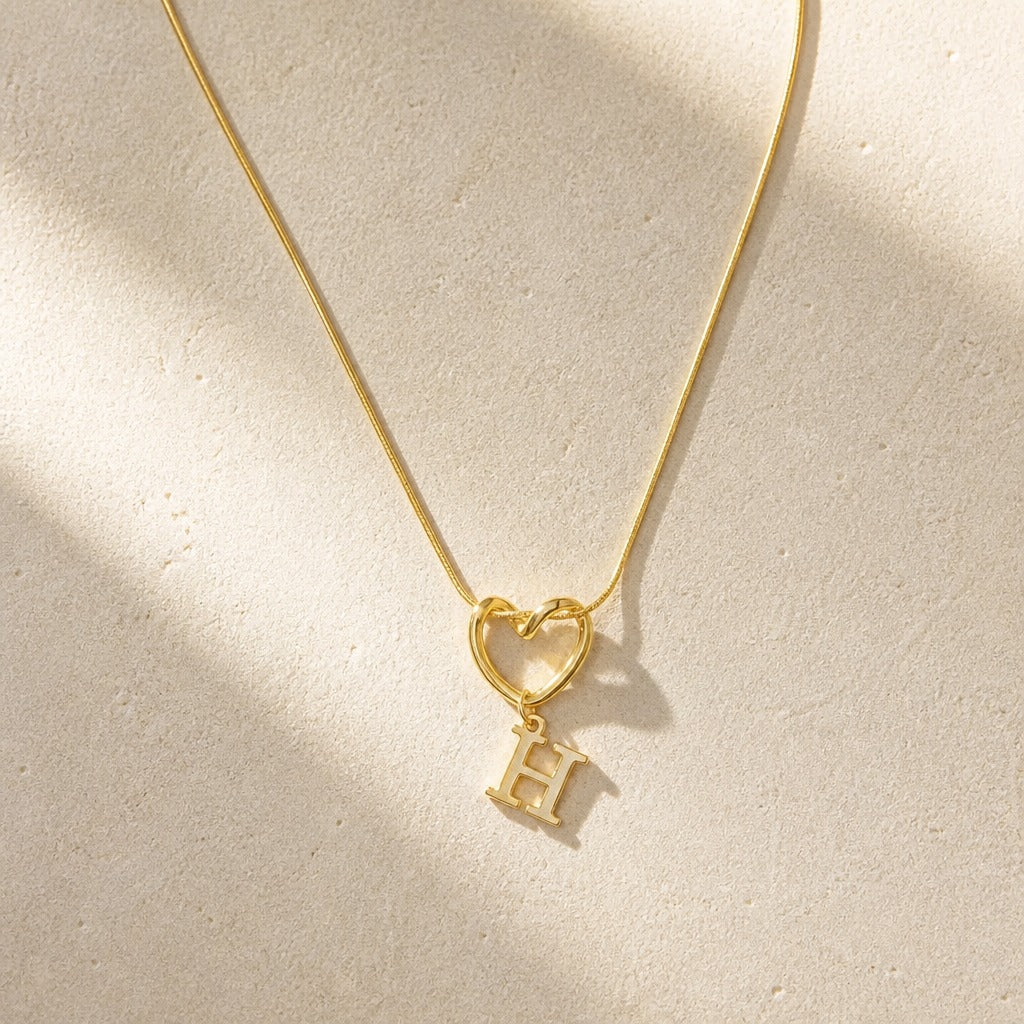 Evermore Heart Initial Necklace