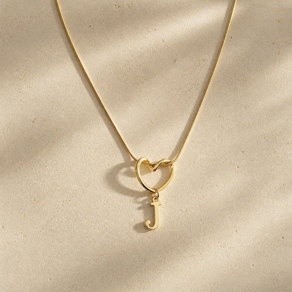 Evermore Heart Initial Necklace