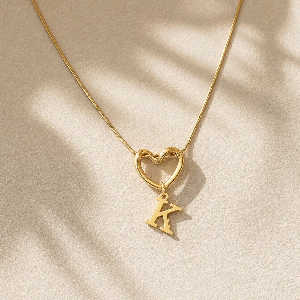 Evermore Heart Initial Necklace