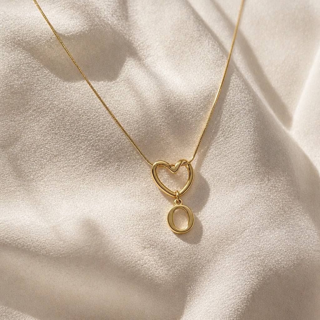 Evermore Heart Initial Necklace