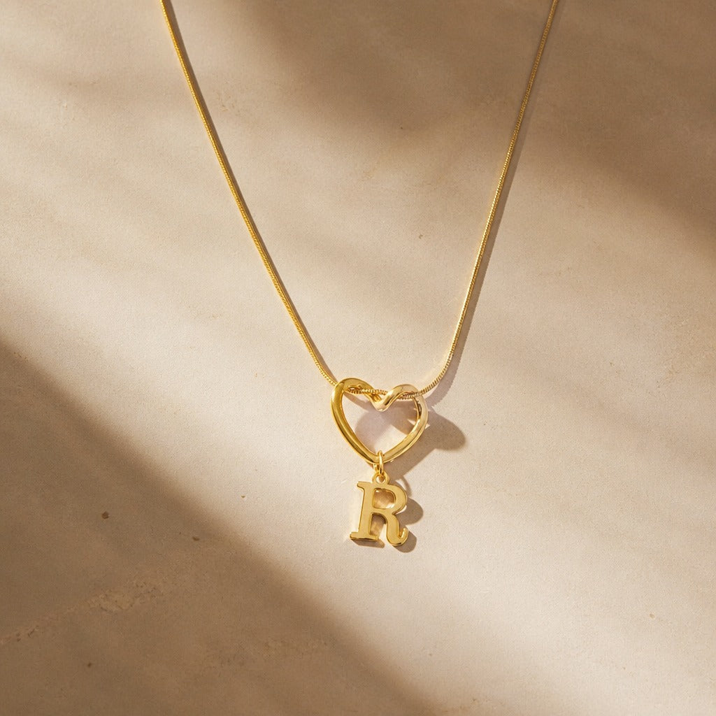Evermore Heart Initial Necklace
