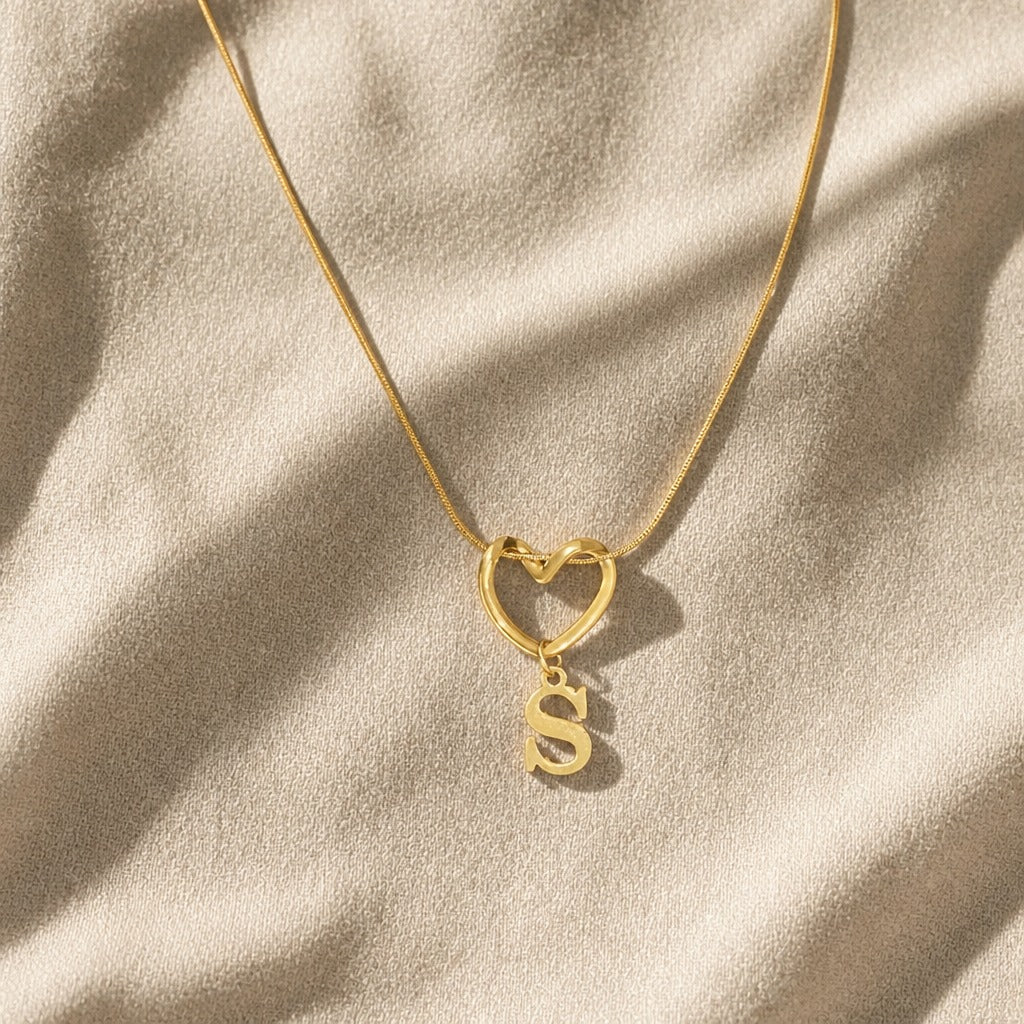 Evermore Heart Initial Necklace