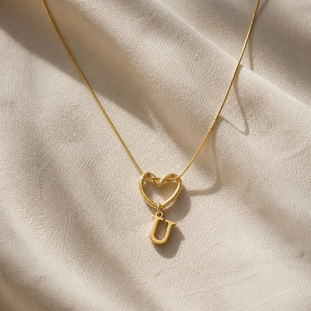 Evermore Heart Initial Necklace