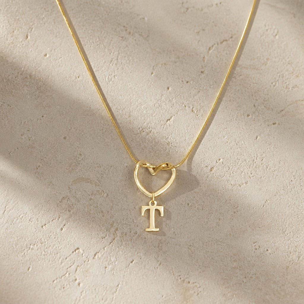 Evermore Heart Initial Necklace
