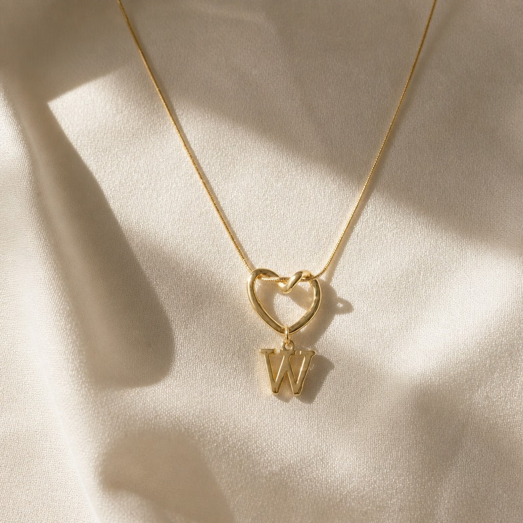 Evermore Heart Initial Necklace