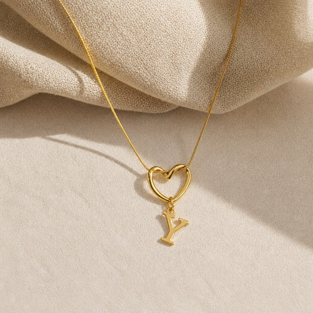 Evermore Heart Initial Necklace