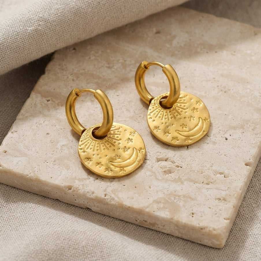 Imperial Moon Charm Earrings
