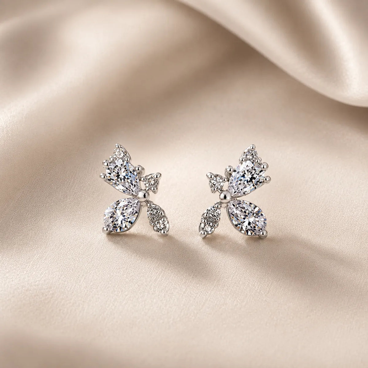 Crystal Chic Leaf Earrings