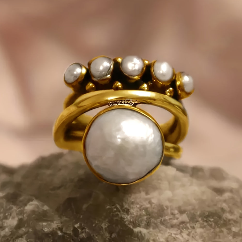 Couture Boho Pearl Ring