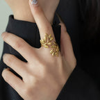 Radiant Forest Leaf Ring