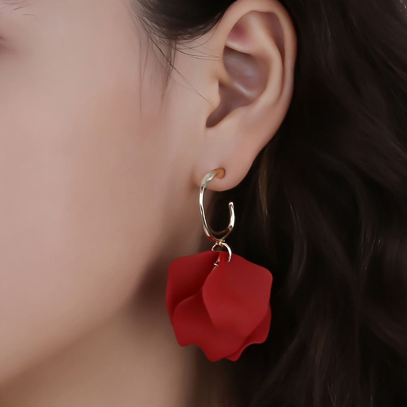 Delicate Floral Hoop Earrings