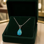 Azure Opal Teardrop Necklace