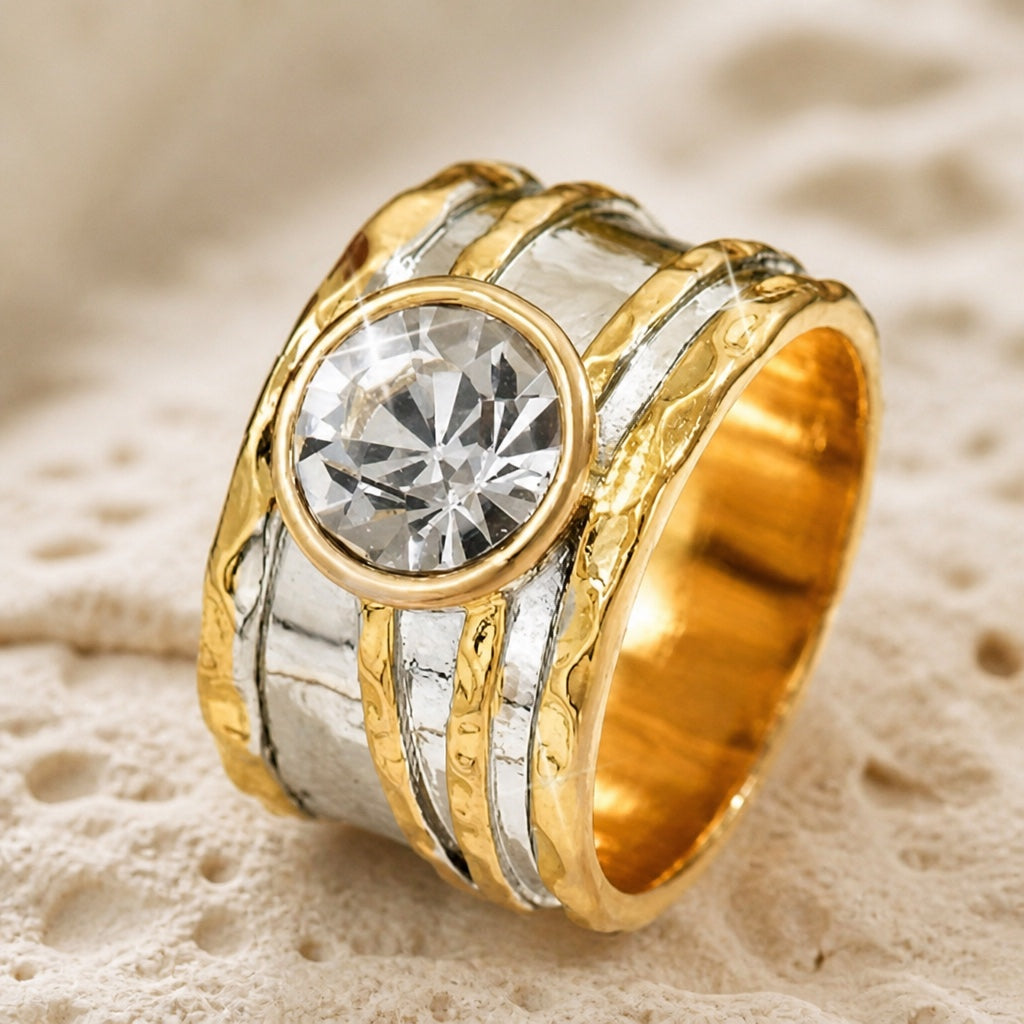 Radiant Two Tone Wide Ring