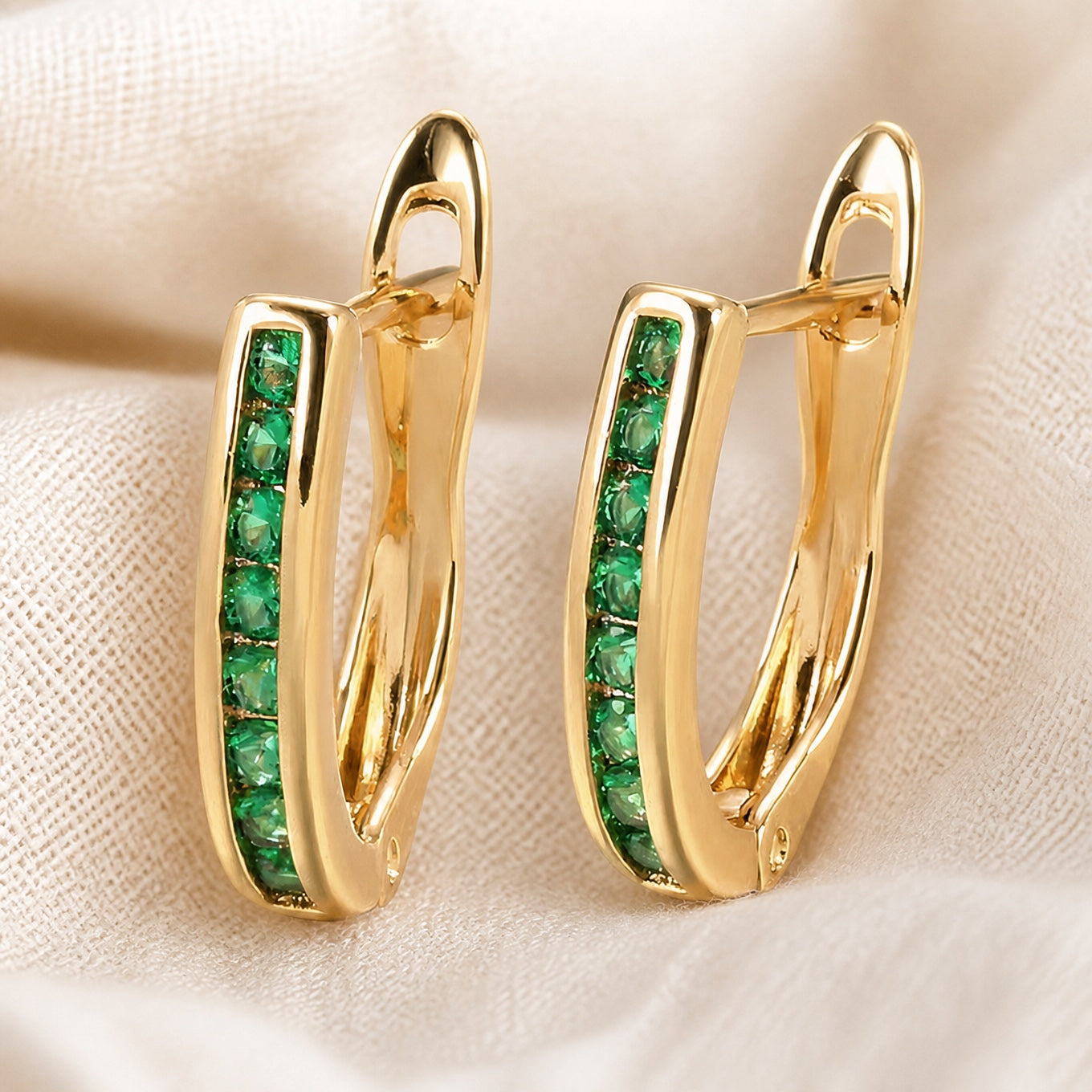 Exquisite Emerald Cluster Earrings