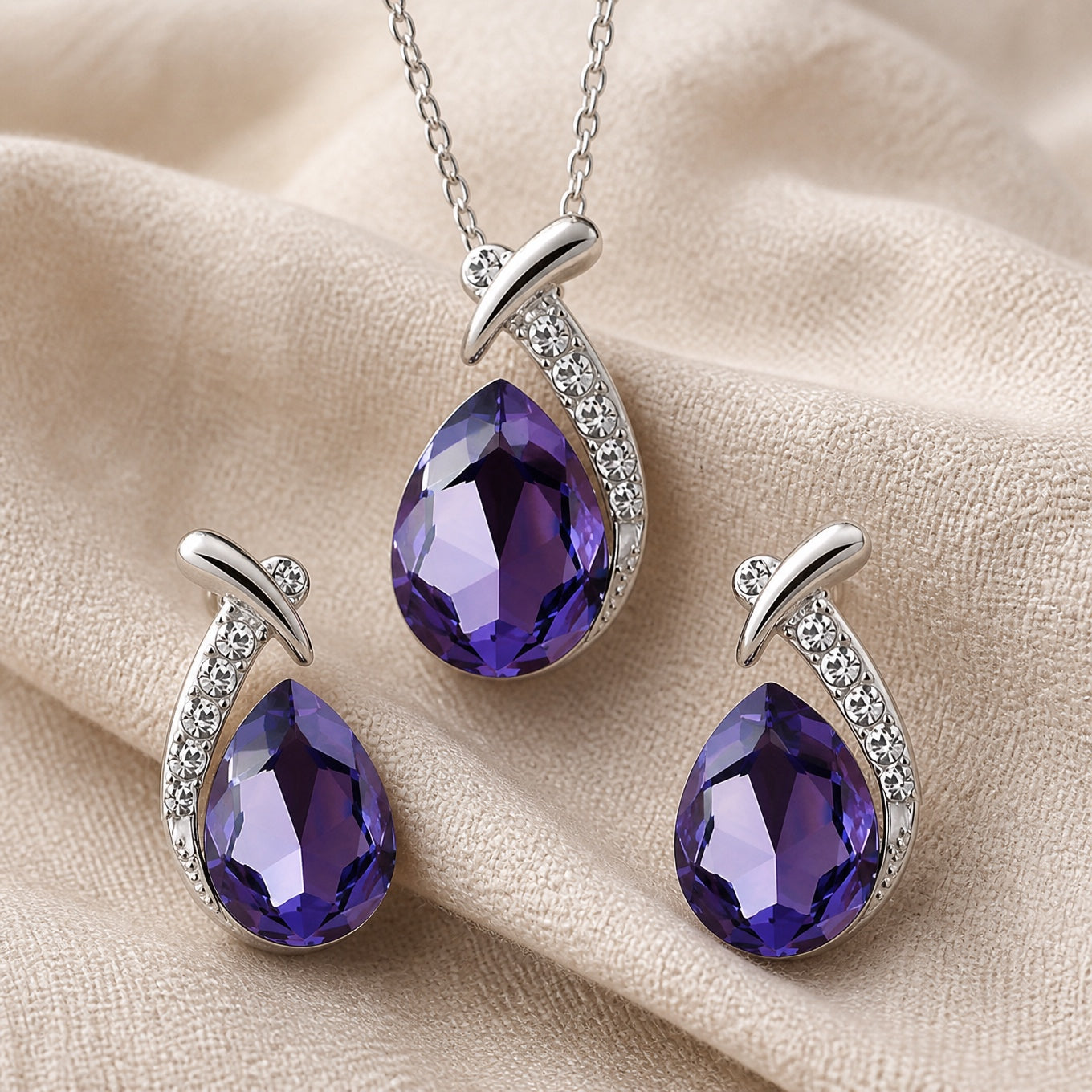 Exquisite Zirconia Necklace Earrings