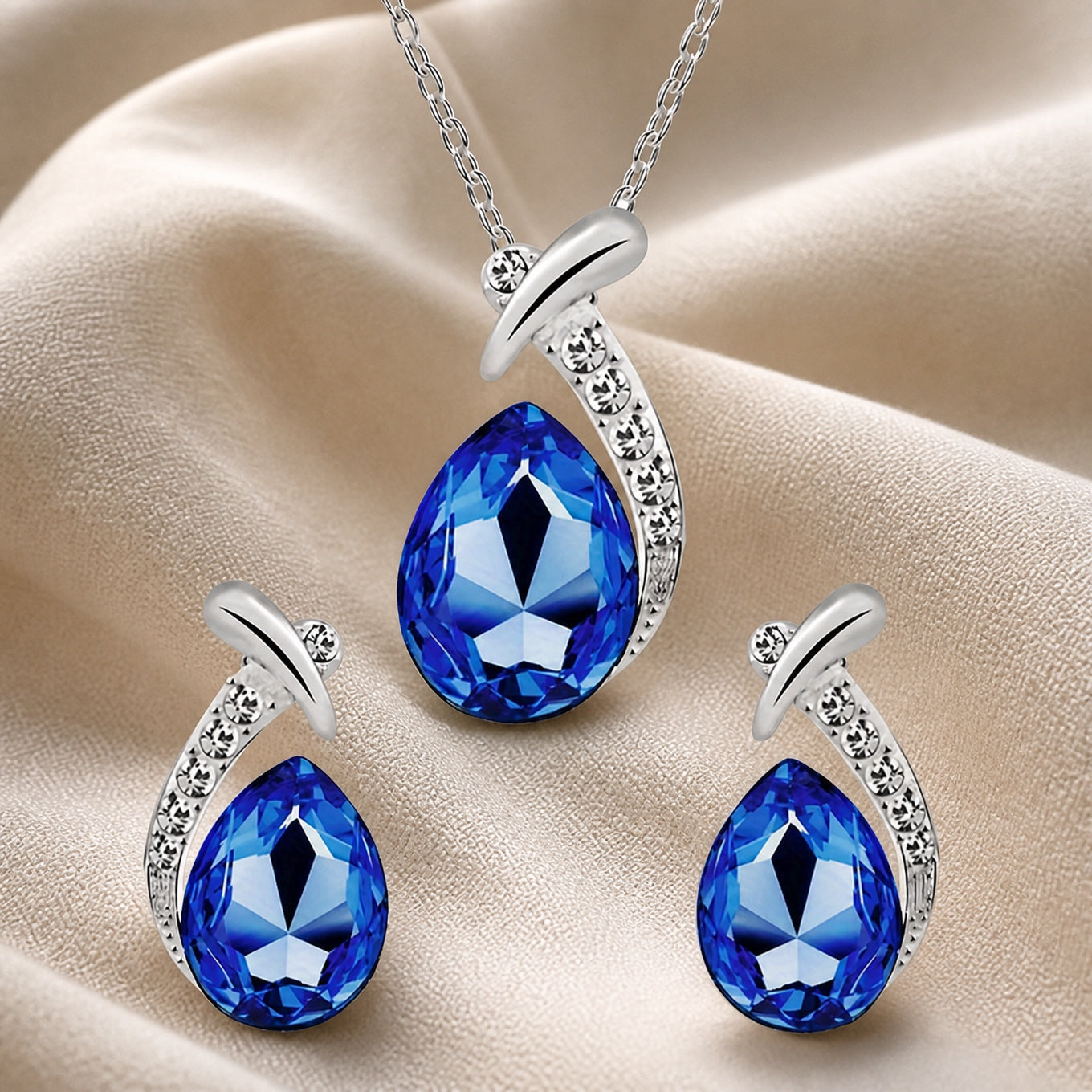 Exquisite Zirconia Necklace Earrings