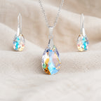 Colorful Crystal Drop Earrings and Necklace