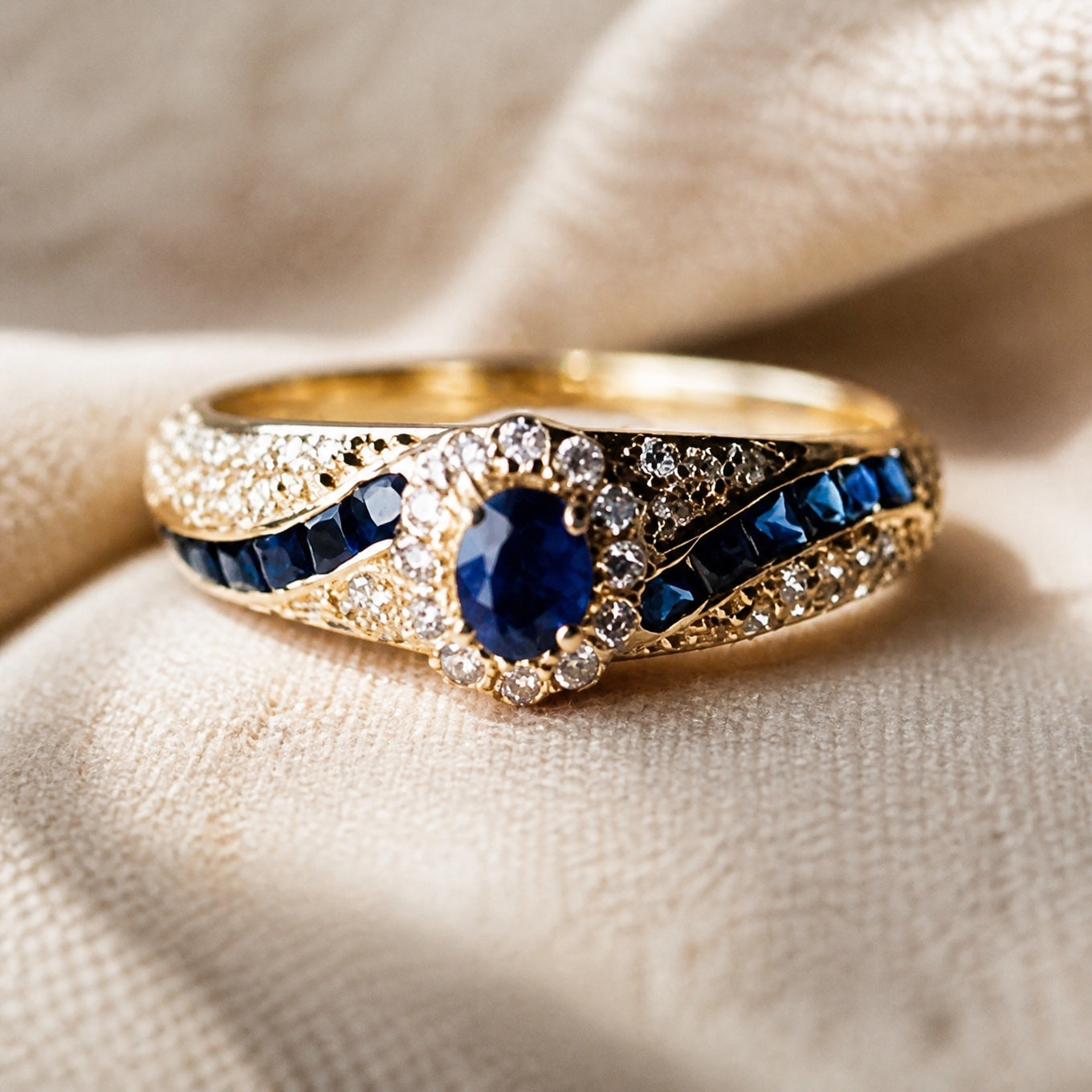 Golden Tone Zirconia Ring