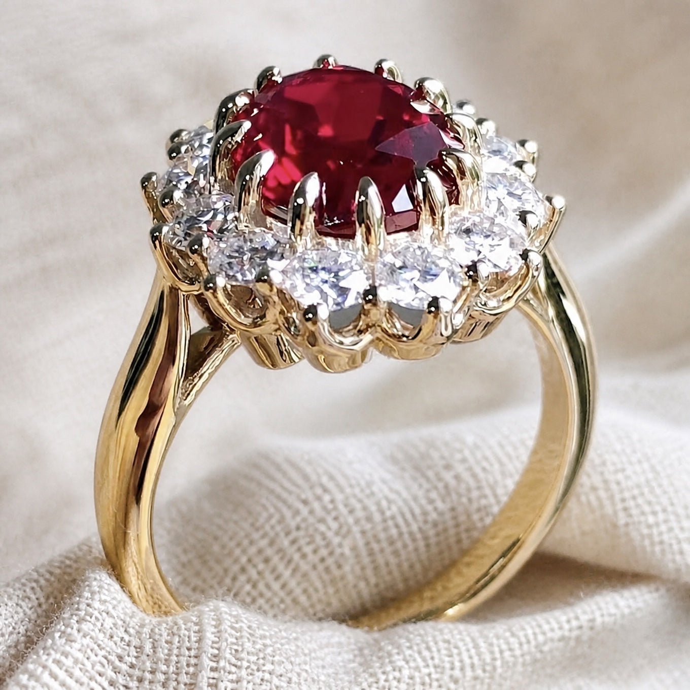Opulent Inlaid Zirconia Ring