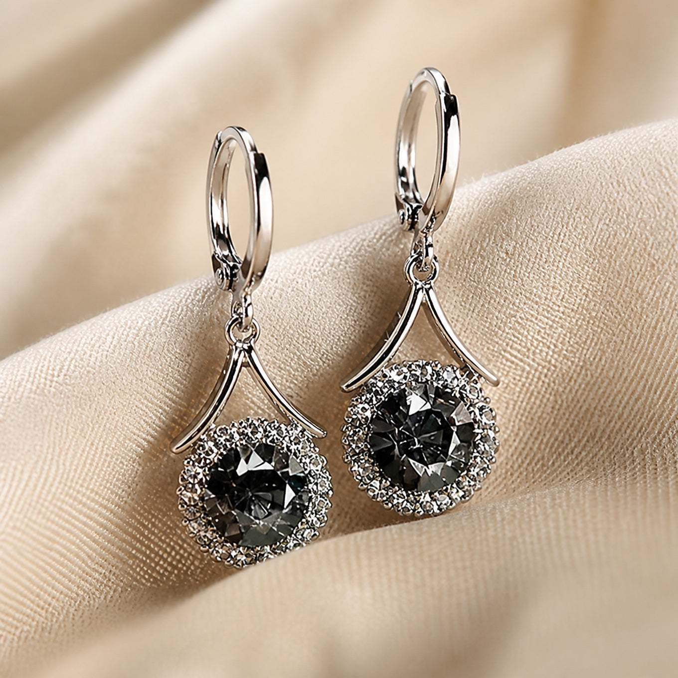 Refined Zirconia Pendant Earrings