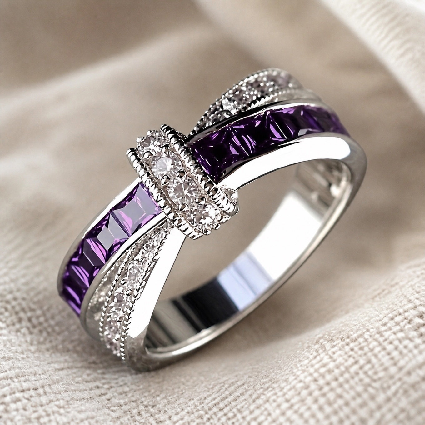 Radiant Purple Zirconia Ring