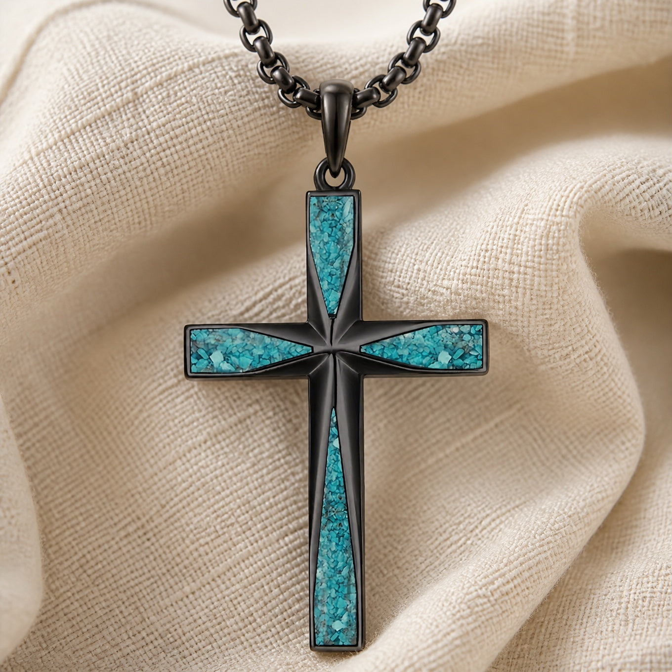 Turquoise Cross Pendant Necklace