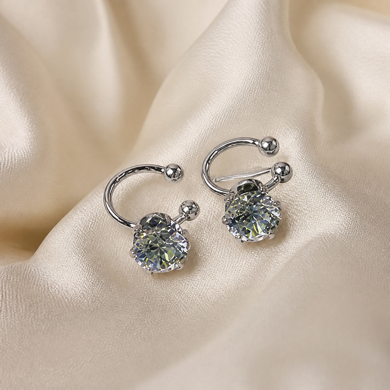 Luxe Shimmering Zirconia Hoop Earrings