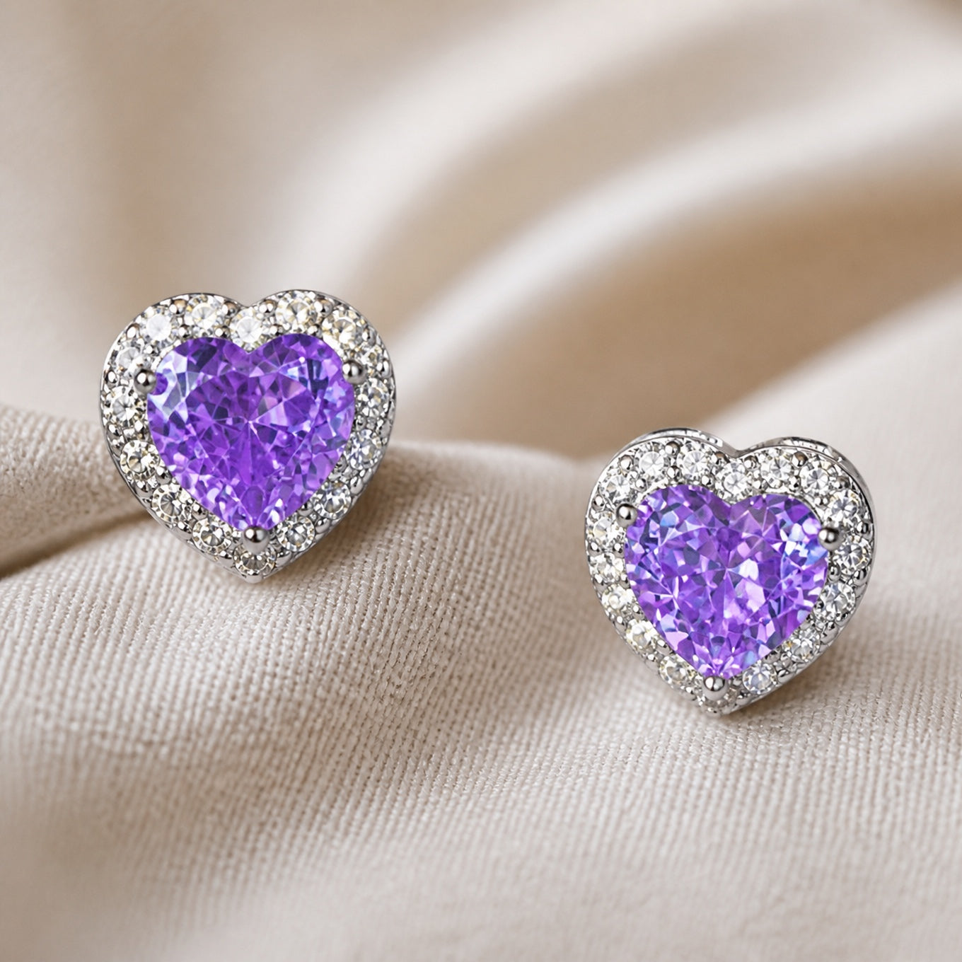 Delicate Zirconia Heart Earrings