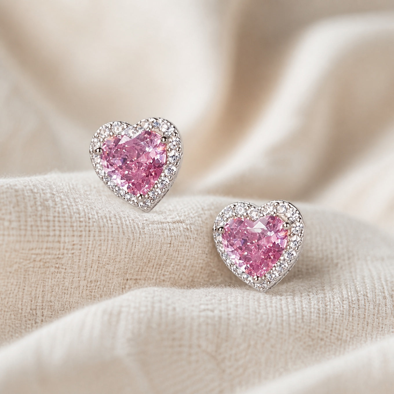 Delicate Zirconia Heart Earrings