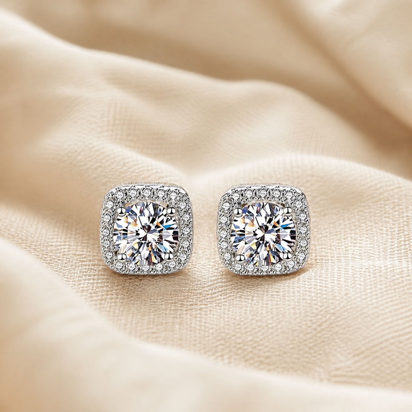 Minimalist Zirconia Square Earrings