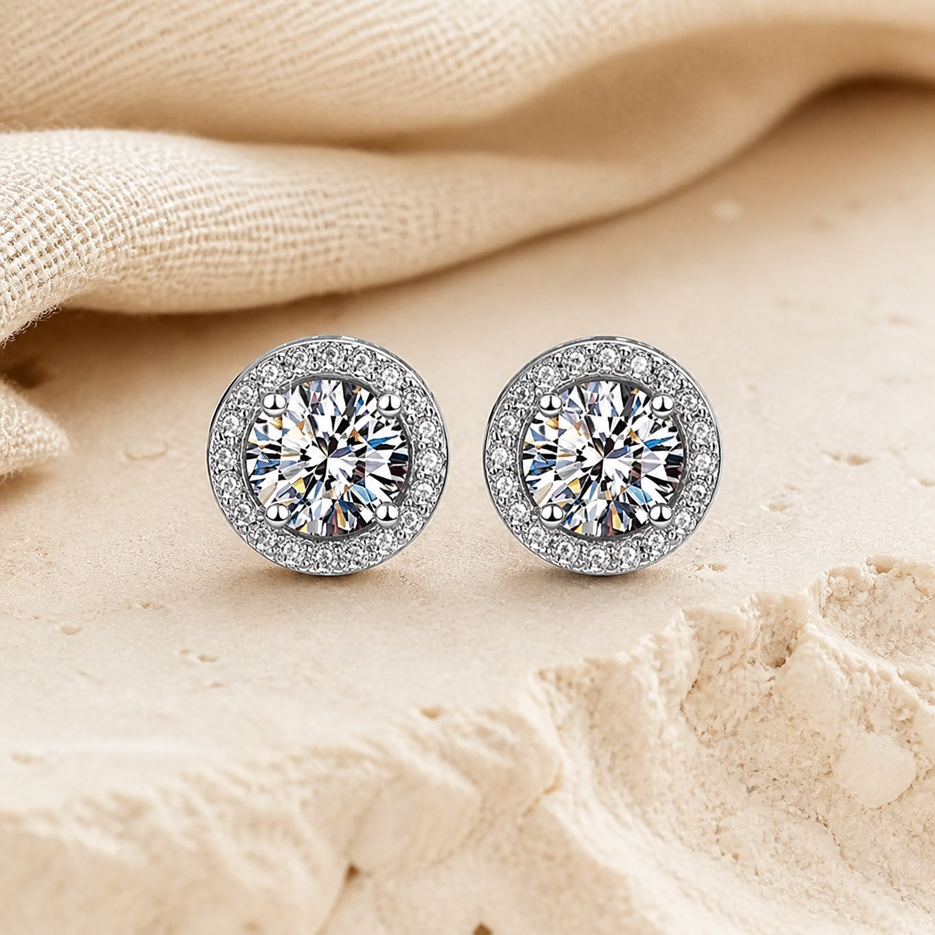 Minimalist Zirconia Round Earrings