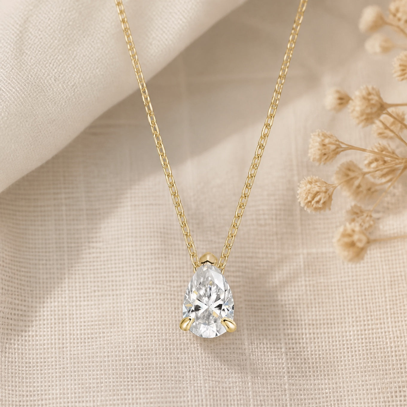 Iconic Pear Cut Pendant Necklace