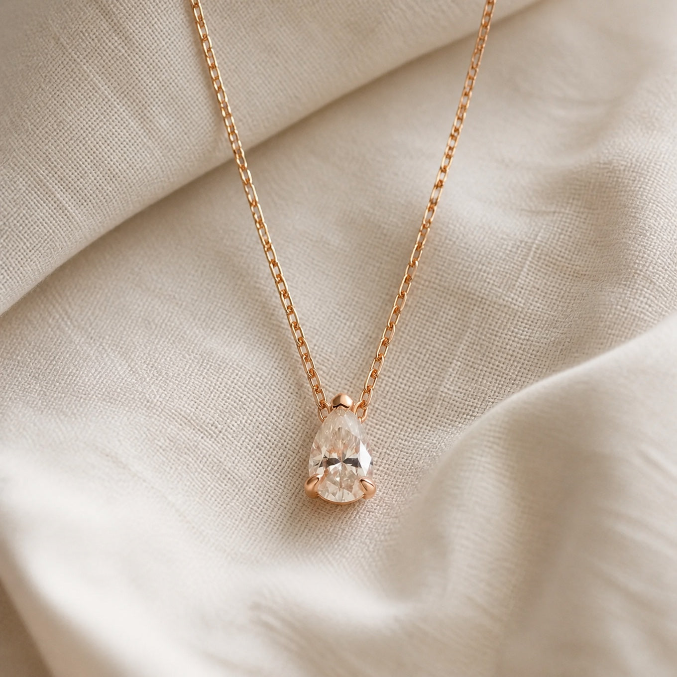 Iconic Pear Cut Pendant Necklace