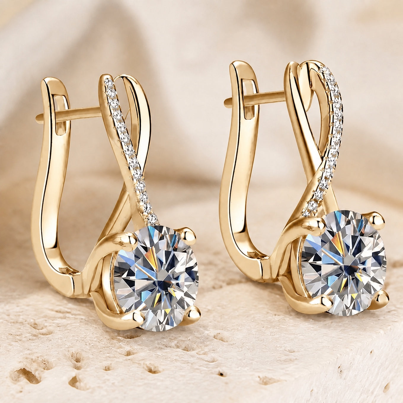 Solitaire Twisted Pearl Earrings