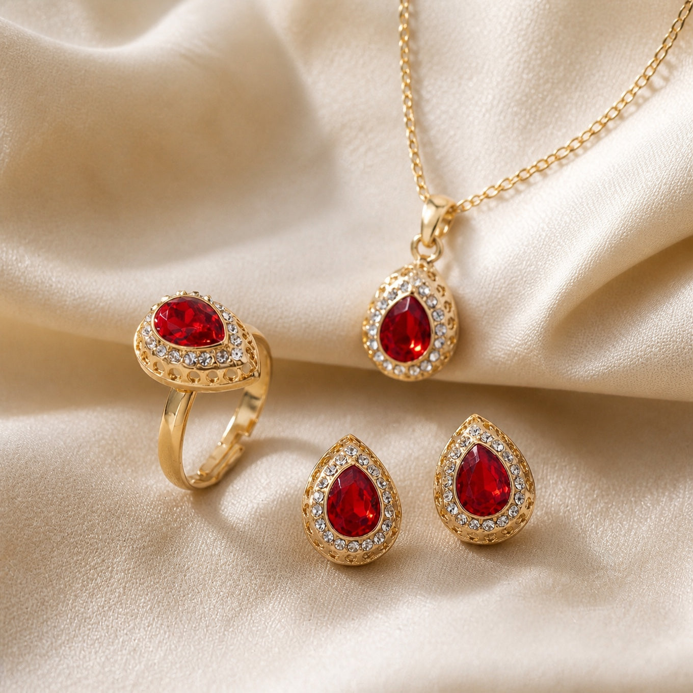 Classic Gemstones Teardrop Set