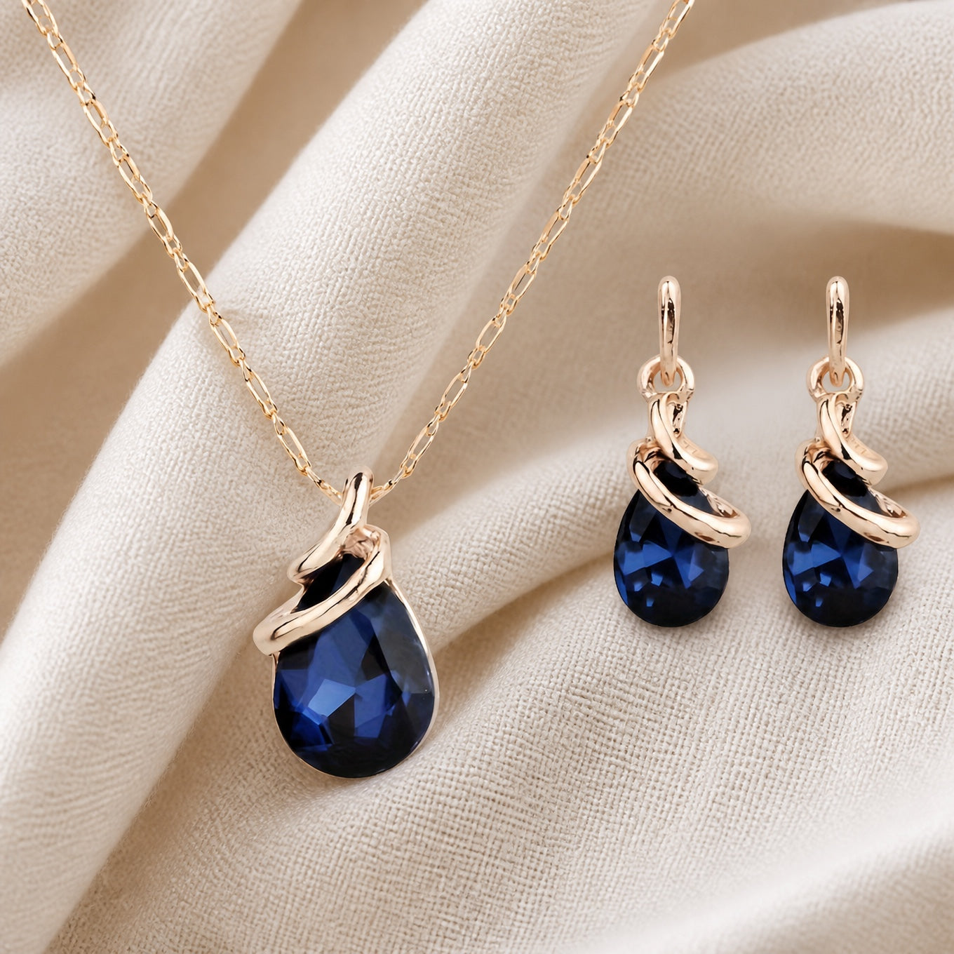 Water Drop Necklace and Earrings Set