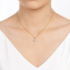 Shimmering Solitaire Drop Necklace